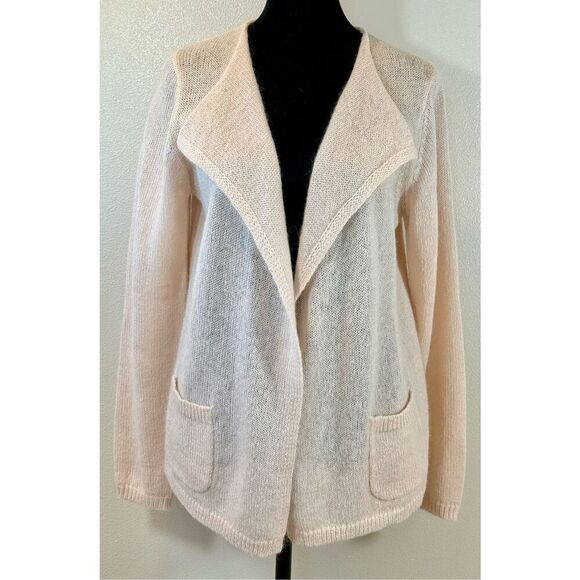 Boden Women's Light Pink Mixed Mohair Wool Blend Open Front Cardigan Sweater 10 - Picture 1 of 9